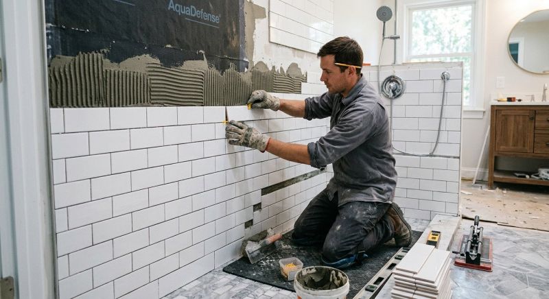 Tile Shower Pan Installation in Denver County, CO